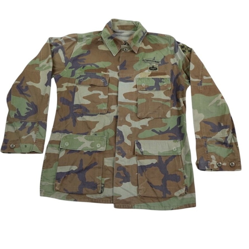 US Army Woodland‎ Camo BDU Jacket 4th Infantry Senior Parachutist Paratrooper